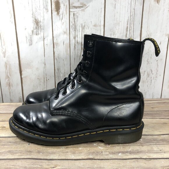 Dr. Martens Patent Leather Combat 8 Eye Boots Womens Size 10 Lace Up Shiny - Picture 3 of 12